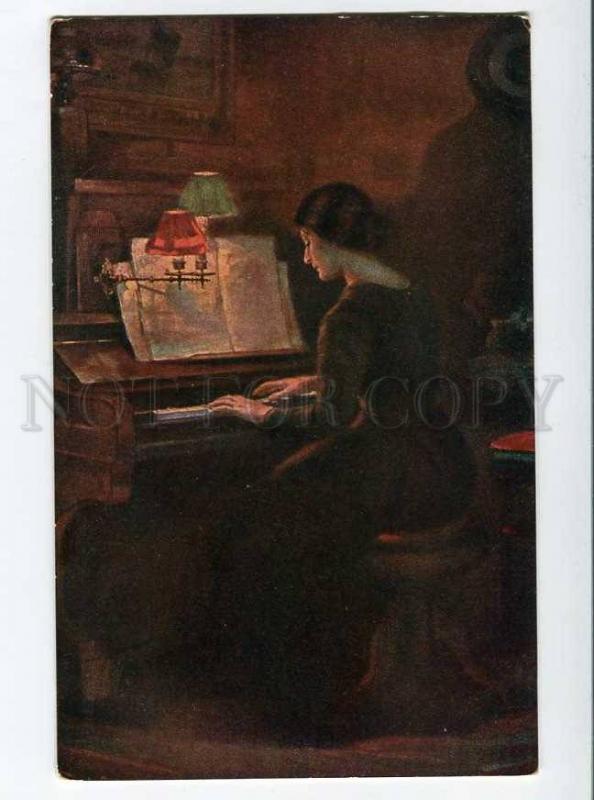 270080 Illuminated BELLE near PIANO BRUNNINGEN OLD russian PC