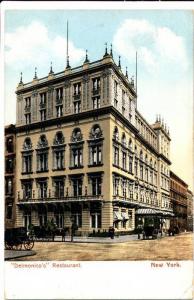 NEW YORK CITY - Delmonico's Restaurant - udb (pre 1908)