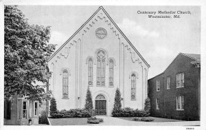 CENTENARY METHODIST CHURCH WESTMINSTER MARYLAND POSTCARD (c. 1930s)