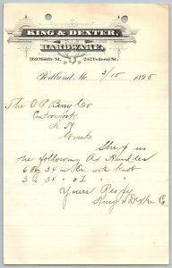 1895  Portland  Maine  King & Dexter  Hardware  Receipt  9 x 6