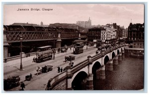 Glasgow Scotland Postcard Jamaica Bridge Over River Scene c1910 Antique