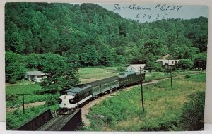 Southern 6138 on Asheville-Salisbury Approaching Old Fort June 1975  Postcard E3