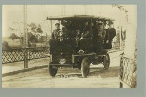 Waverly IOWA RPPC '10 ADVERTISING The Rapid Omnibus OMNIBUS CO. nr Cedar Falls