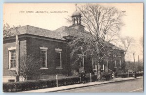 Arlington Massachusetts Postcard Post Office Building Exterior View 1940 Vintage