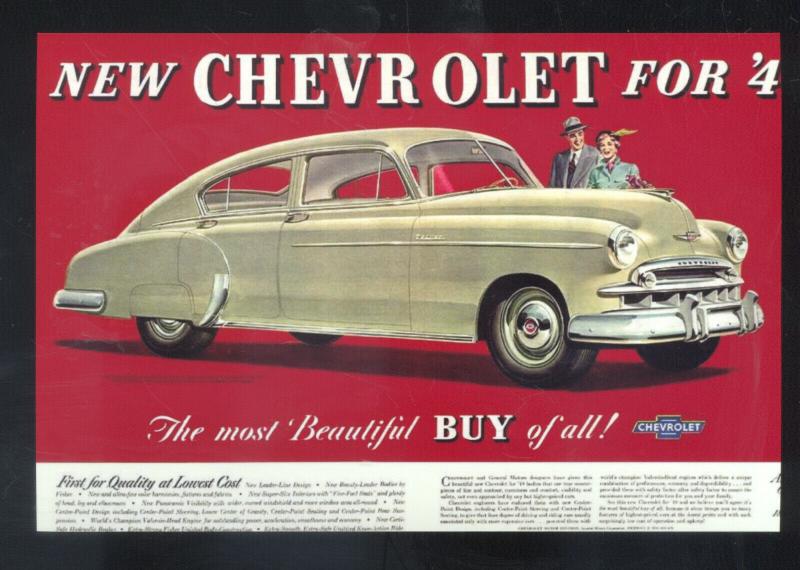 1941 CHEVROLET SEDAN CAR DEALER ADVERTISING POSTCARD '41 CHEVY