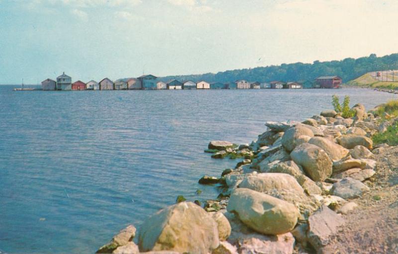 Geneva NY, New York - Long Pier Boathouses and Fishing Shacks on Seneca Lake