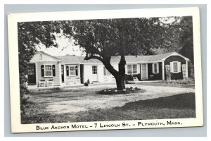 Vintage 1950's Advertising Postcard Blue Anchor Motel Plymouth Massachusetts