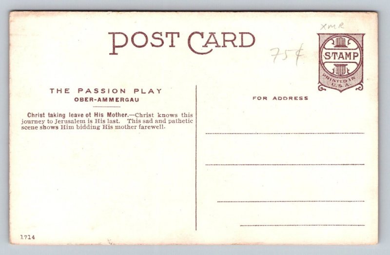 The Passion Play  Ober-Ammergau  Christ and Mother Germany  Postcard