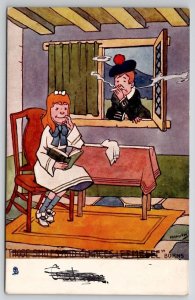 Scottish Man Flirting Smoking Artist Hamish Tuck Oilette Postcard S23