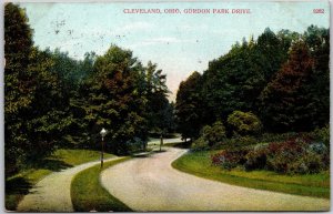 Cleveland Ohio, 1908 Gordon Park Drive, Curve Roadway, Pathway, Vintage Postcard