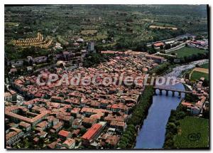 Postcard Modern Sommieres View Aerienne