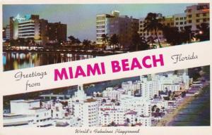 Florida Miami Beach Greetings Showing Hotel Row