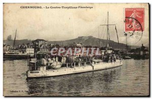 Old Postcard Boat Against destroyer Flamberge