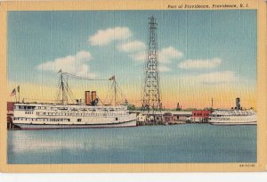 Postcard Ships Port of Providence Providence RI