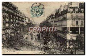 Paris Old Postcard Angle Richelieu Street and Grand Boulevards