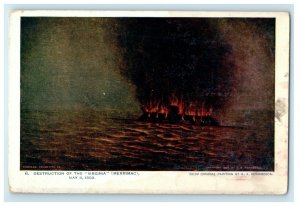 c1910's Destruction Of The Virginia Merrimac Fire Advertising Postcard 