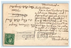 1924 Beach Surf View Of Marblehead Massachusetts MA RPPC Photo Vintage Postcard