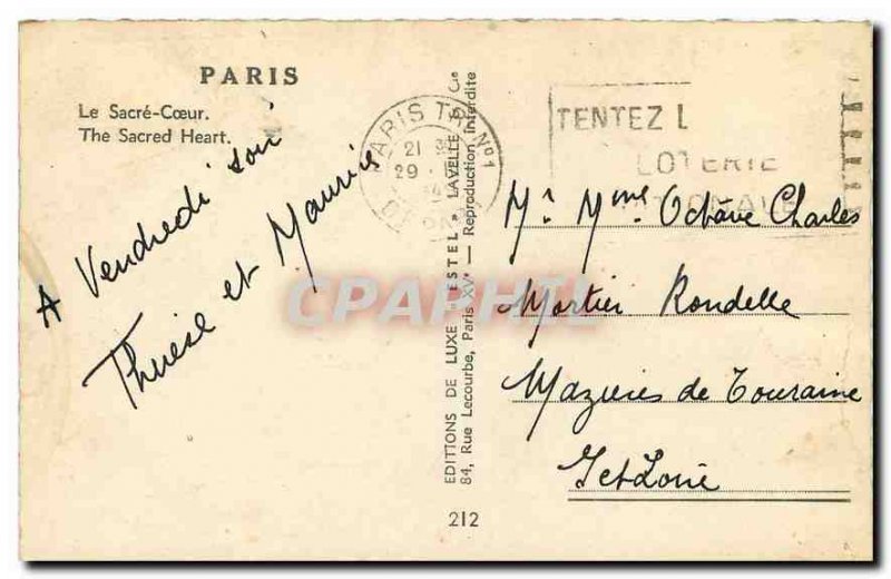 Old Postcard Paris Sacre Coeur