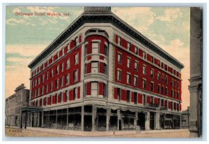 1912 Delaware Hotel Building Muncie Indiana IN Posted Antique Postcard