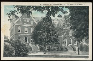 Alpha Hall, Elizabethtown College, Elizabethtown, PA. Curt Teich, Sky-tint. 1927