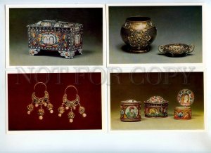 453996 1983 Moscow historical museum Russian art enamel set 16s original cover