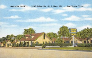 Fort Worth, Texas HARROW COURT Roadside Dallas Pike c1940s Vintage Postcard