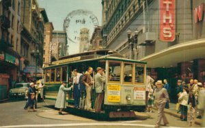 USA Cable Car On Turntable San Francisco California Vintage Postcard 07.49