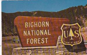 Wyoming Big Horn National Forest Welcome Sign