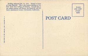 Syracuse NY~Louis Marshall Memorial College of Forestry~1940 Postcard 