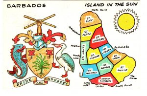 Pictorial Map Barbados, Island in the Sun, Used 1971