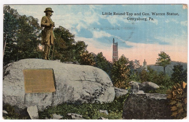 Gettysburg, Pa, Little Round Top and Gen. Warren Statue