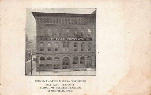 BAY PATH INSTITUTE SCHOOL OF BUSINESS SPRINGFIELD MASSACHUSETTS POSTCARD 1907