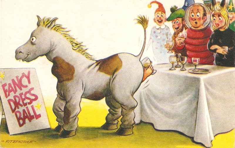 Facy Dress Ball. Horse Humorous Bamforth Comic Ser.PC # 2621