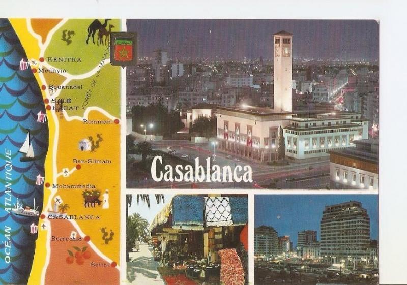 Postal (PostCard) 035032 : Casablanca. Fuente luminosa y musical. Plaza de...