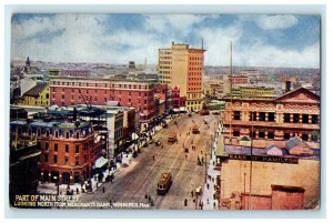 1908 Part of Main Street Looking North from Bank, Winnipeg Manitoba Postcard