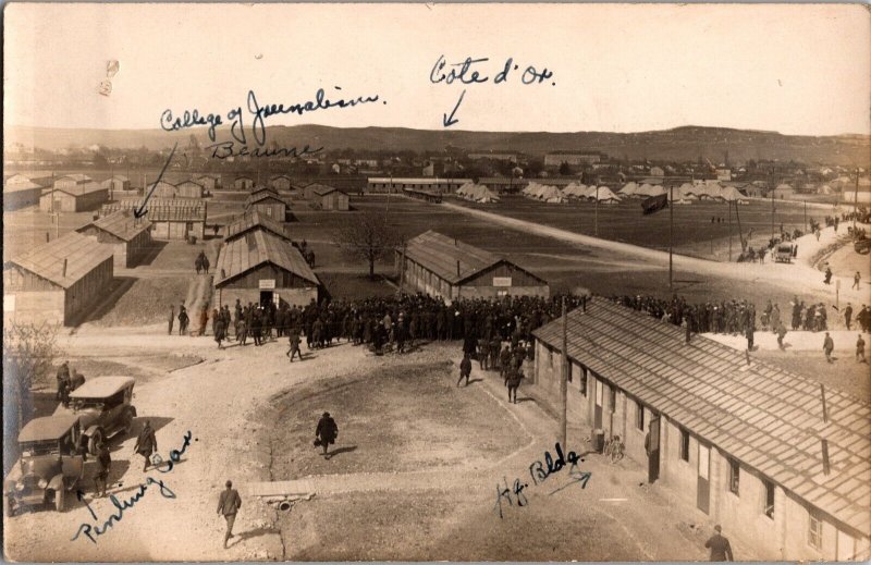 RPPC View Overlooking U.S. Military Camp, Cote d'Or WWII Era Postcard P66