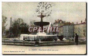 Old Postcard Nancy Place Carnot Winter 1903 1904