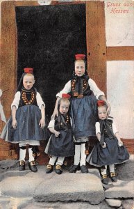 Lot354 gruss aus hessen girls in folk costume types germany