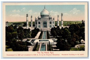 c1910's Birds Eye View Of The Taj Mahal Agra India Unposted Antique Postcard