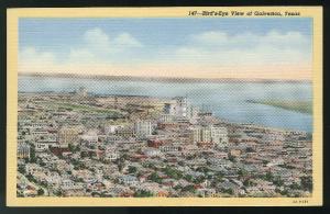 TX Galveston Aerial Birds Eye View Texas Curteich Linen Post