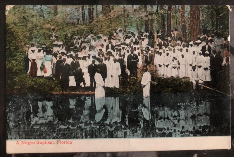 1930s St Petersburg FL USA Postcard Cover Black Americana Negro Baptism To Londo