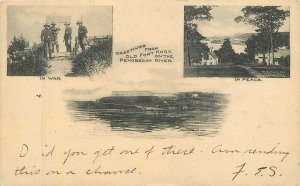 Postcard Maine Penobscot River Old Fort Knox C-1905 undivided 23-1825