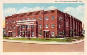 Norfolk Nebraska~Municipal Auditorium~Small Trees in Yard~1941 Postcard