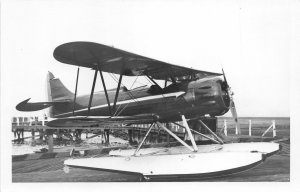 G2/ Interesting Real Photo RPPC Postcard c1910 Biplane 1955 Water Landing 2