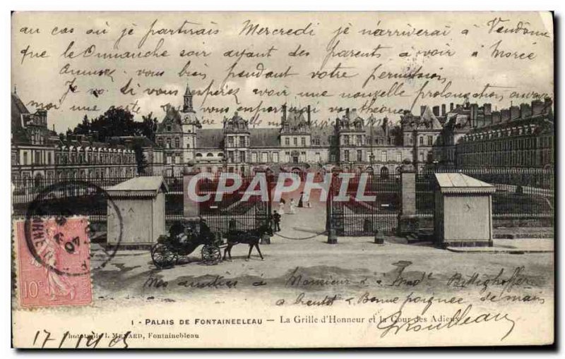 Old Postcard Fontainebleau Palace Of The D & Grille # 39Honneur And The Court...