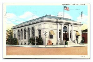 Post Office Abilene Kansas c1933 Postcard