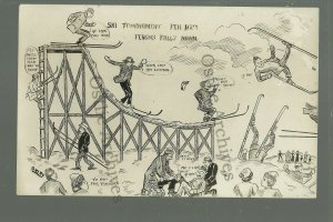 Fergus Falls MINNESOTA RP c1910 ADVERTISING Skiing SKI JUMPING TOURNAMENT Oxley