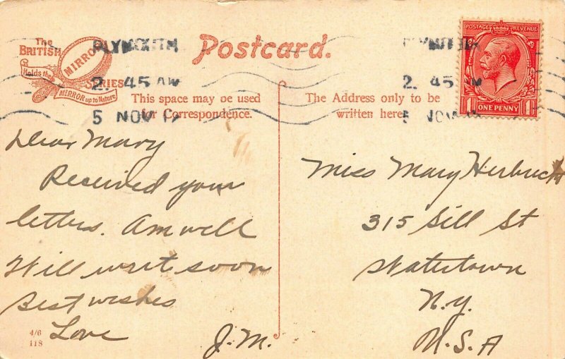 KEYHAM DEVON ENGLAND-ROYAL NAVAL ENGINEERING COLLEGE~1920s PHOTO POSTCARD