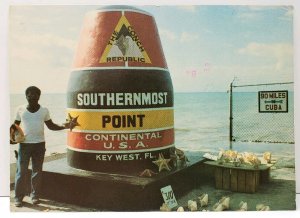Southernmost Point Key West The Conch, Al Kee Sell Sea Shells Postcard A12