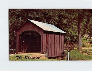 Postcard The Shortest Churchill Road Bridge Lisbon Ohio USA